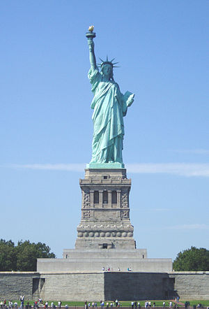 The Statue of Liberty as seen from the Circle Line ferry.