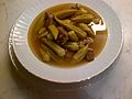 Turkish okra stew with veal