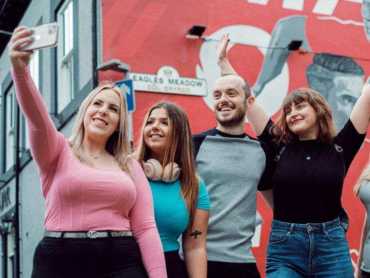 Students taking a selfies