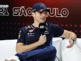 Max Verstappen en la rueda de prensa del GP de Brasil 2024