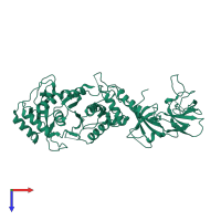 PDB entry 1nyl coloured by chain, top view.