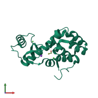 PDB entry 1p36 coloured by chain, front view.