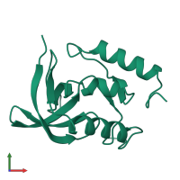 PDB entry 1sno coloured by chain, front view.