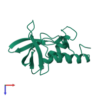 PDB entry 1snp coloured by chain, top view.