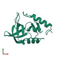 PDB entry 1snq coloured by chain, front view.