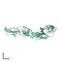 PDB entry 2hg0 coloured by chain, front view.