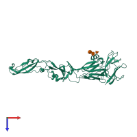 PDB entry 2hg0 coloured by chain, top view.