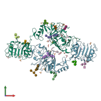 PDB entry 2hr7 coloured by chain, front view.