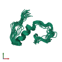 PDB entry 2lfm coloured by chain, ensemble of 20 models, front view.