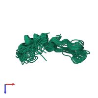 PDB entry 2lfm coloured by chain, ensemble of 20 models, top view.