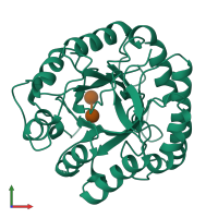 PDB entry 2man coloured by chain, front view.