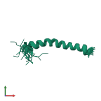 PDB entry 2nct coloured by chain, ensemble of 20 models, front view.