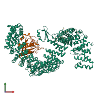 PDB entry 3w3z coloured by chain, front view.