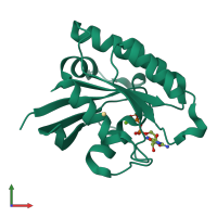 PDB entry 3x1x coloured by chain, front view.