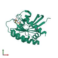 PDB entry 4epw coloured by chain, front view.