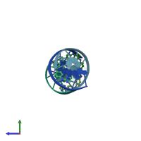 PDB entry 4ocd coloured by chain, side view.