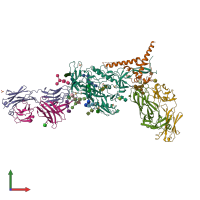 PDB entry 4tvp coloured by chain, front view.