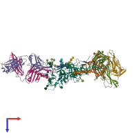 PDB entry 4tvp coloured by chain, top view.