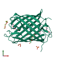 PDB entry 5lk4 coloured by chain, front view.