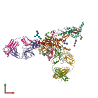 PDB entry 5t3z coloured by chain, front view.