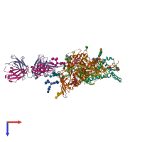 PDB entry 5t3z coloured by chain, top view.