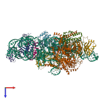 PDB entry 6ahr coloured by chain, top view.