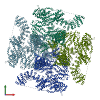 PDB entry 6dqj coloured by chain, front view.