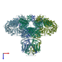 PDB entry 6dqj coloured by chain, top view.