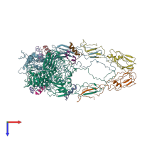 PDB entry 6sof coloured by chain, top view.