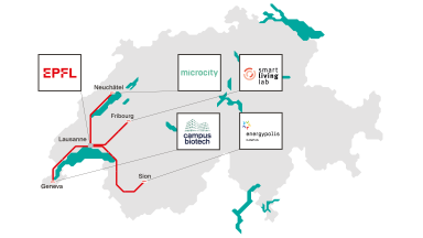 Carte des campus de l'EPFL