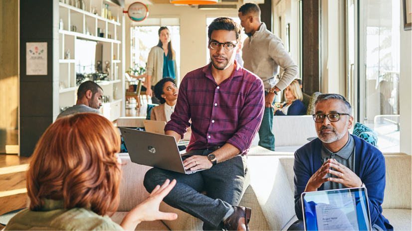 Team members in a meeting