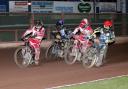 Star performer: Cumbrian Richard Lawson, left, scored 12 points and a bonus point for Lakeside against Peterborough. Comets will face Lakeside in the Championship Shield final (Photo: Dave Payne)