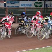 Star performer: Cumbrian Richard Lawson, left, scored 12 points and a bonus point for Lakeside against Peterborough. Comets will face Lakeside in the Championship Shield final (Photo: Dave Payne)