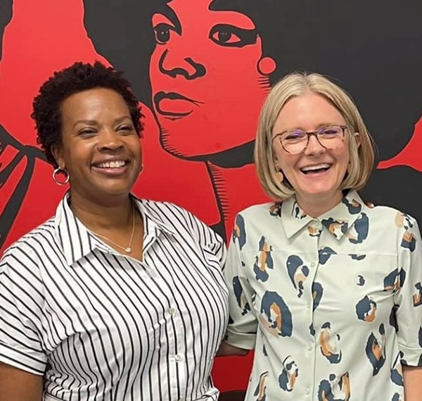 Carrie Leach, Ph.D., right, with Winona Bynum