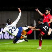 Dane Scarlett scores for England Under-21s against Azerbaijan