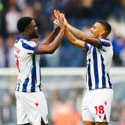 Josh Maja and Karlan Grant celebrate for West Brom