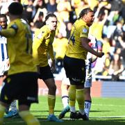 Dane Scarlett celebrates his injury time leveller against West Brom