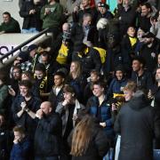 Oxford United fans get behind the team against Derby County in midweek