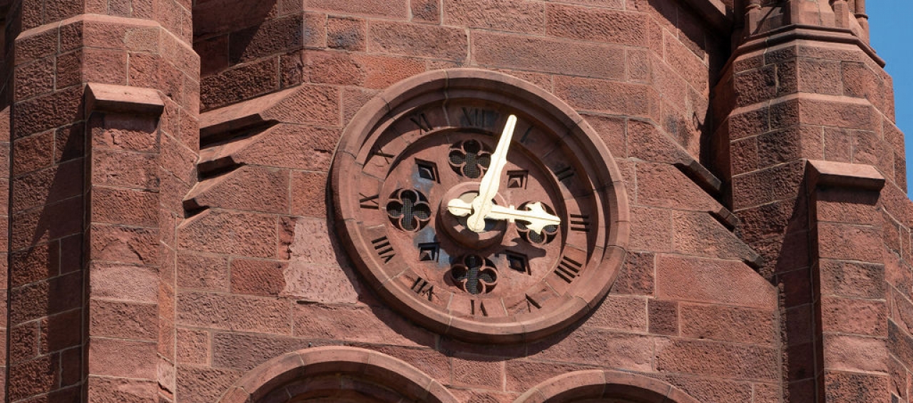 Castle tower with clock