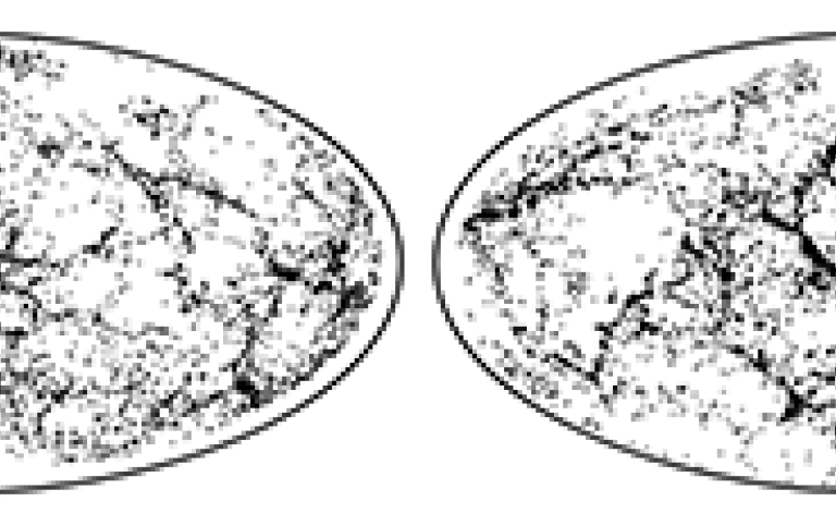 Distribution of the brightest galaxies in the Local Universe