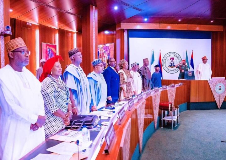 A Federal executive council (FEC) meeting in session