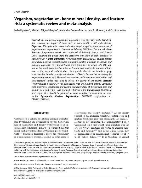 Veganism, vegetarianism, bone mineral density, and fracture risk: a systematic review and meta-analysis